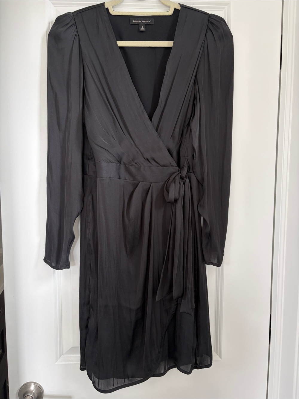 Banana Republic Black Wrap Dress with Tie Waist